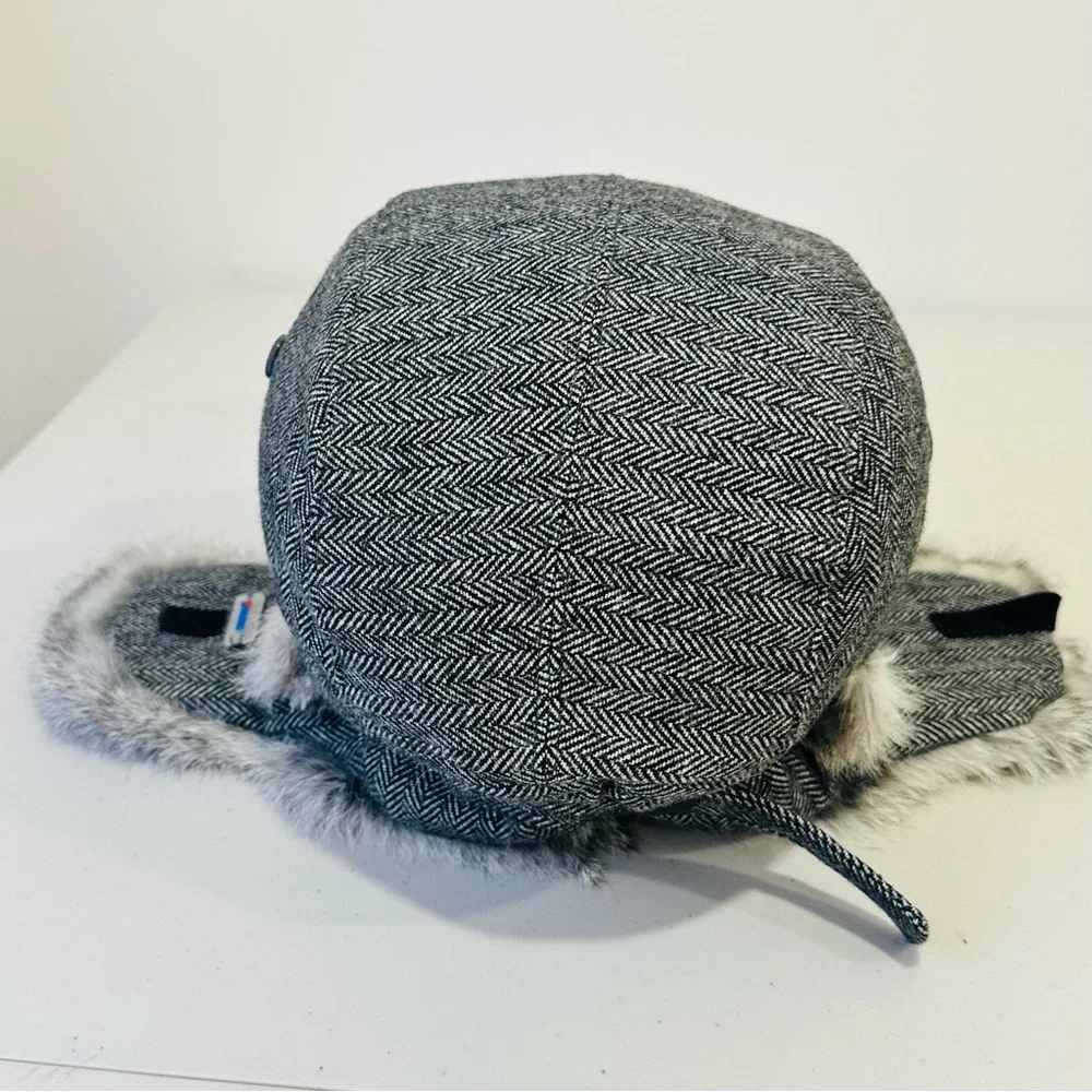Men Wool Blend‎ Trapper Hat with Fur Ear Flap Winter Warm S/M